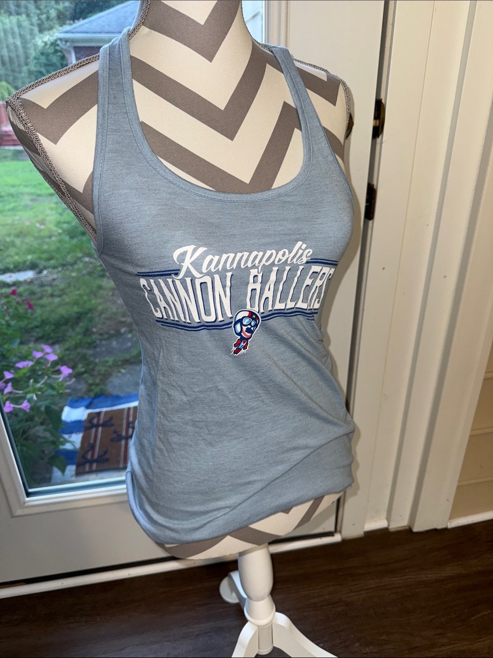 Light Blue Graphic Racerback Tank